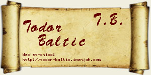 Todor Baltić vizit kartica